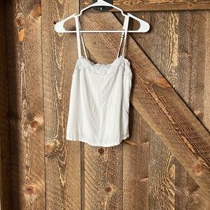 Hollister white floral tank top